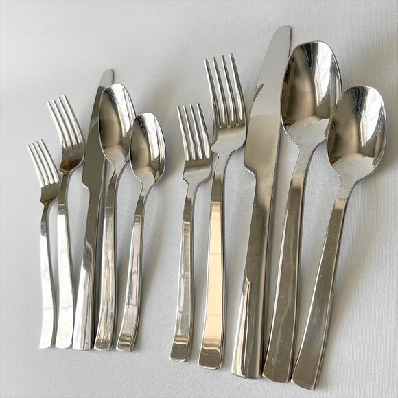 Gourmet Settings GS Cami 10pc Set Glossy Forks Knives Spoons Flatware 5pc x2 - Picture 3 of 7